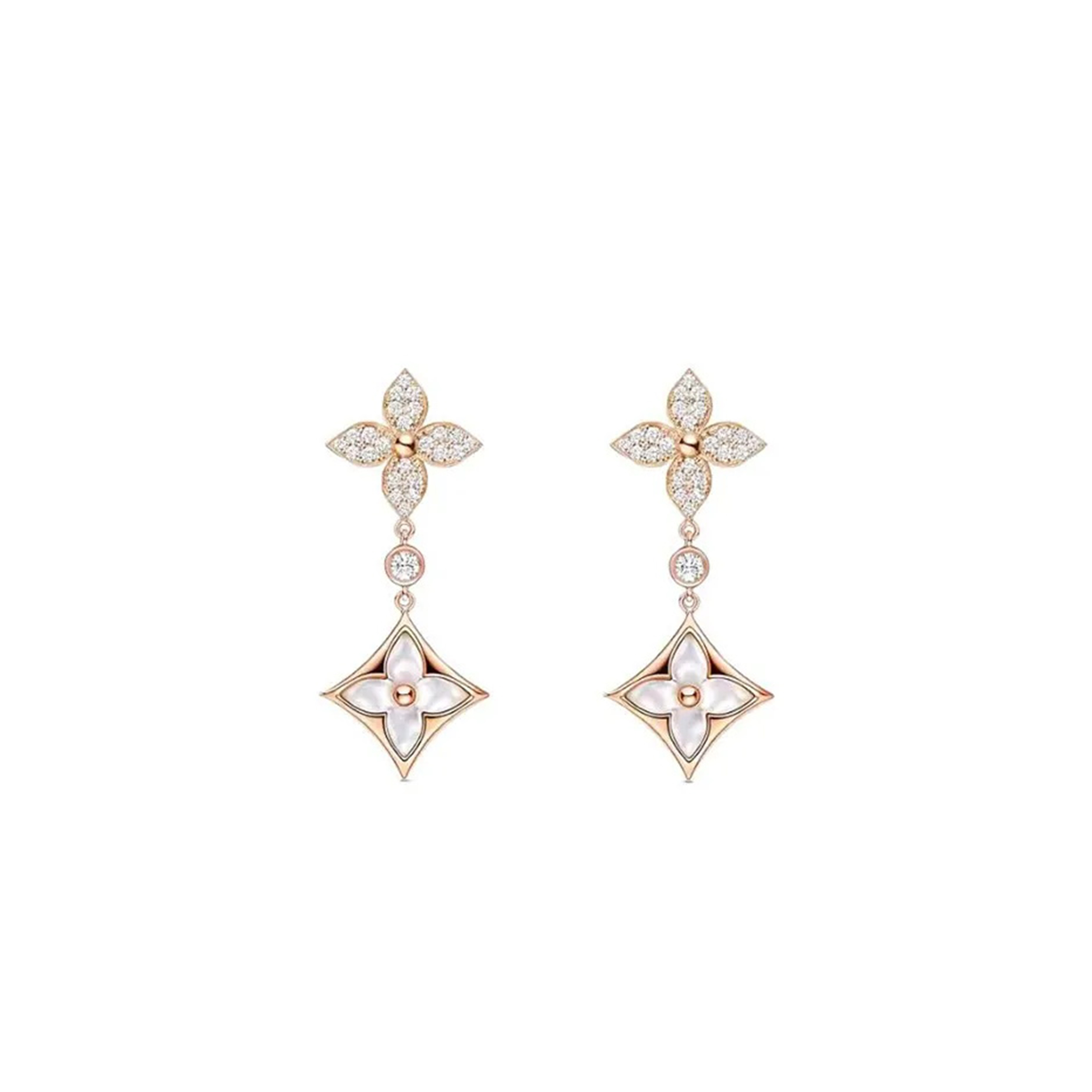 LOUIS VUITTON DIAMOND EARRINGS Q06489